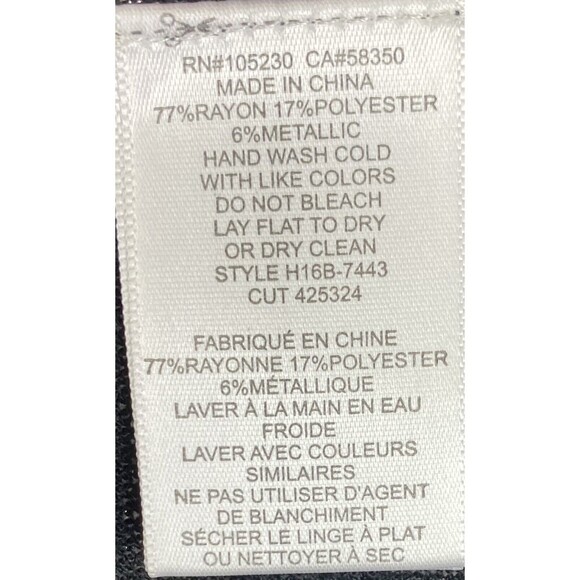 F. Joie Tunic Size L Black Long Sleeve Blouse Round Neck Top - Picture 7 of 7